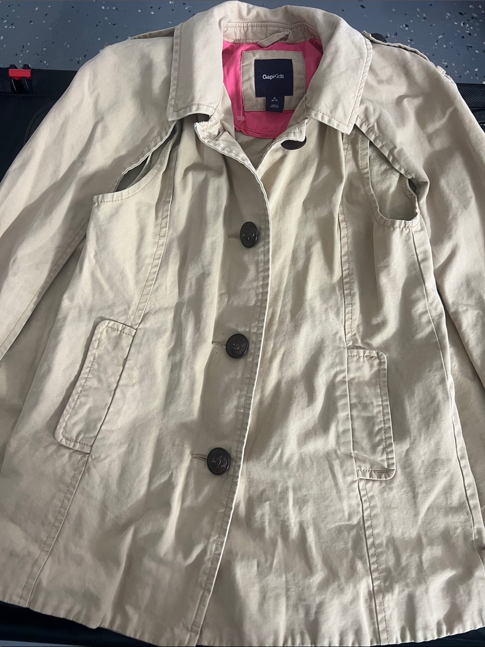 GAP Khaki Trench Coat with Pink Lining